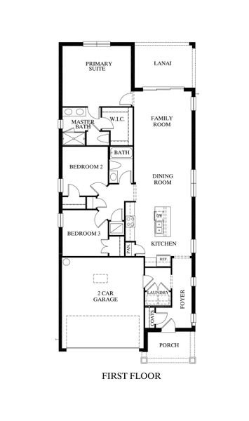2D floor plan layout for the Gulfside by Rocklyn Homes in Emerald Fields, Hudson, FL (Image 3). 2D floor plan layout for the Gulfside by Rocklyn Homes in Emerald Fields, Hudson, FL (Image 3).