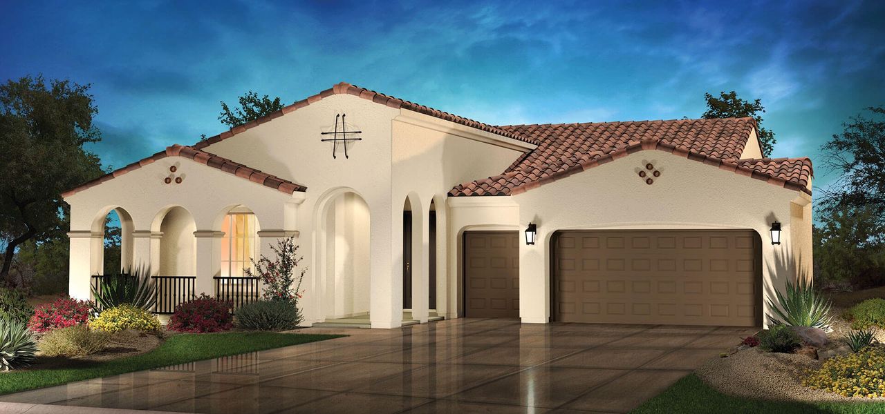 Representative exterior photo of a completed home built from the Pavona by Robson Resort Communities in Robson Ranch Arizona, Eloy, AZ (Image 10).