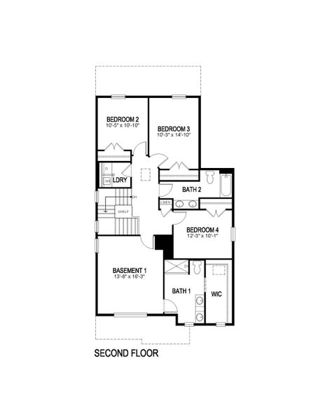 2D floor plan layout of this home in Horizon Uptown, Aurora, CO (Image 4).