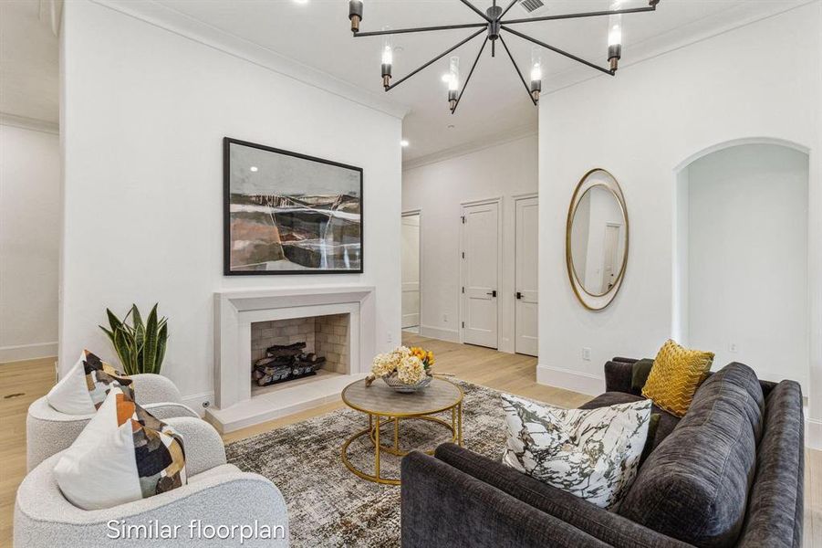 Furnished interior view inside a new home in , Plano (Image 3). Furnished interior view inside a new home in , Plano (Image 3).