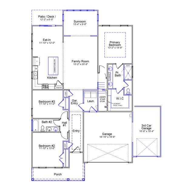 2D floor plan layout of this home in Hawthorn Ridge, Inman, SC (Image 3).