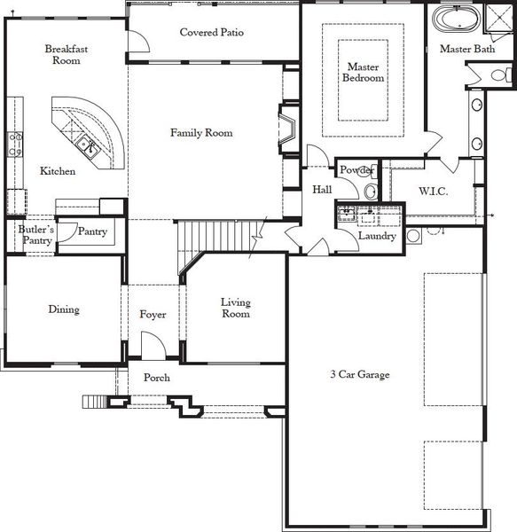 2D floor plan layout for the 3835 by Texas Homes in Legend Park, Castroville, TX (Image 3).