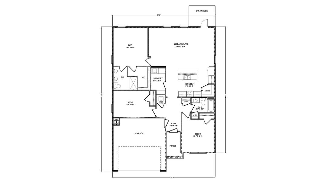 2D floor plan layout of this home in Sunny Hills, Chipley, FL (Image 4). 2D floor plan layout of this home in Sunny Hills, Chipley, FL (Image 4).