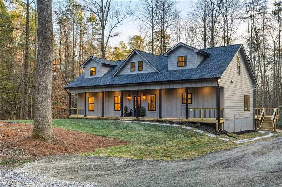 Exterior details and patio area of a home in , Ellijay (Image 32).