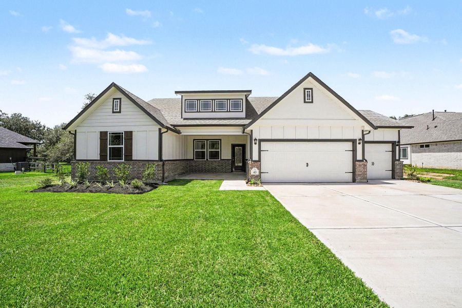 Front exterior of a new home in , Bay City, TX, highlighting curb appeal (Image 24).