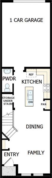 2D floor plan layout of this home in Baldwin Crossing 16', Orlando, FL (Image 3).