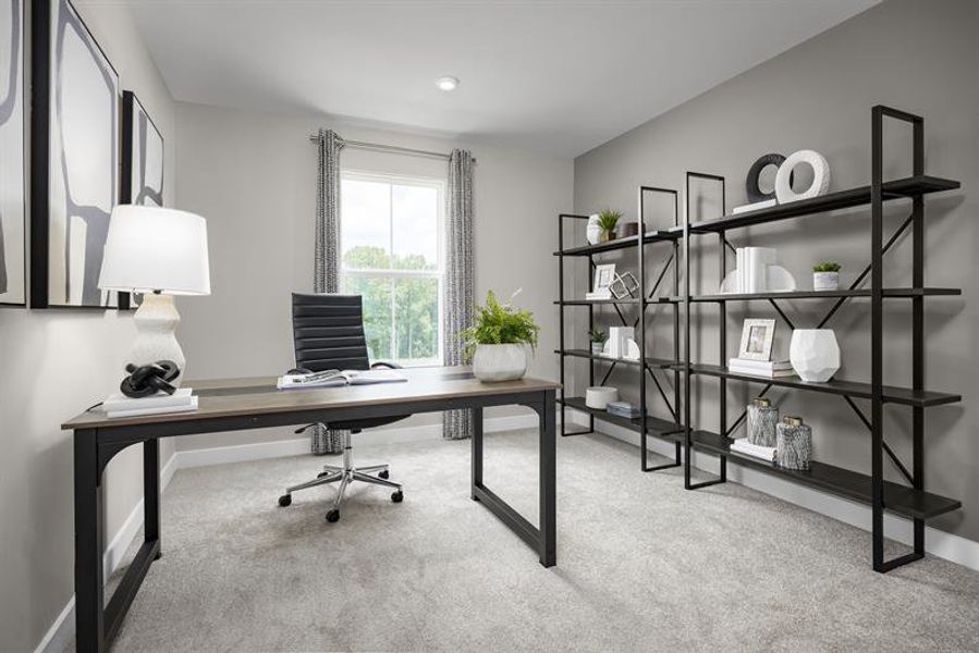 Representative furnished interior of a home built from the Roxbury Grande by Ryan Homes in Creek Water Townhomes, Fort Mill (Image 8).