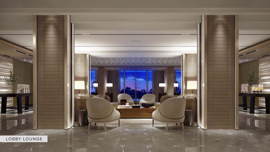 Lobby Lounge with views to the Intracoastal waterway and marina.