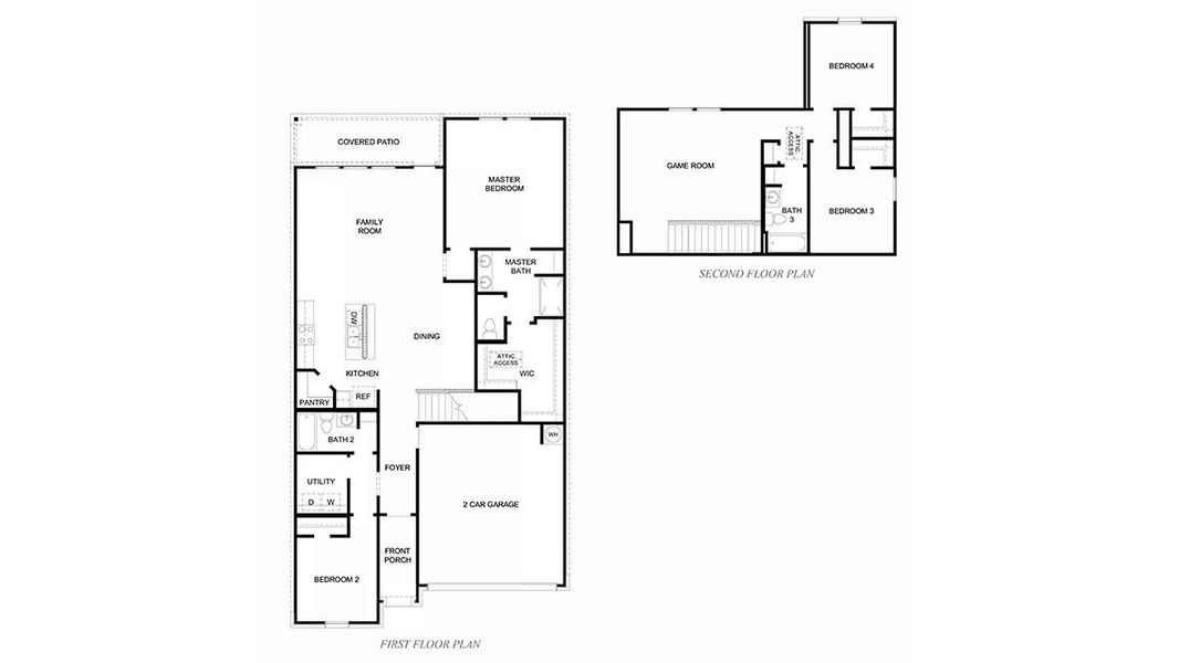 2D floor plan layout for the MITCHELL by D.R. Horton in Westward Pointe, Sealy, TX (Image 4).