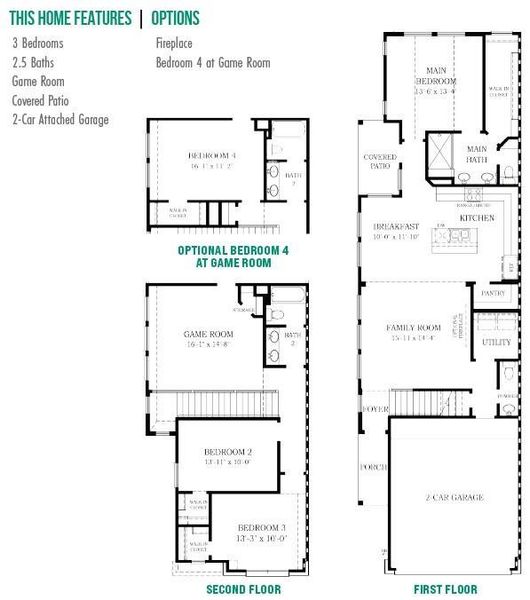 2D floor plan layout of this home in Meridiana, Iowa Colony, TX (Image 5).