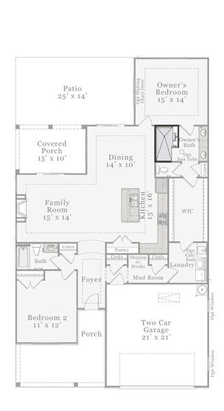 Optional - L Shaped Owner's Shower