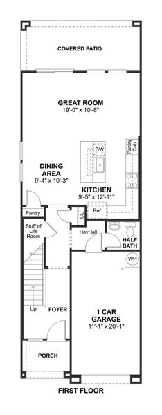 2D floor plan layout for the Alpharetta II - End by K. Hovnanian® Homes in Urban at South Mountain, Phoenix, AZ (Image 3).