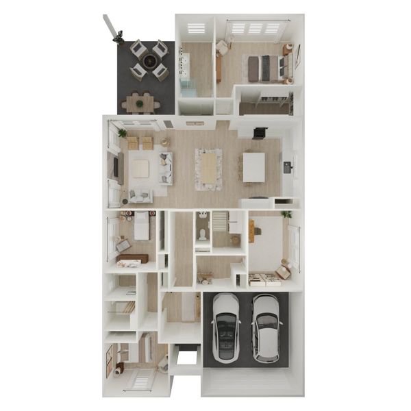 2D floor plan layout for the Tacoma II by K. Hovnanian® Homes in River Ranch Estates, Dayton, TX (Image 4). 2D floor plan layout for the Tacoma II by K. Hovnanian® Homes in River Ranch Estates, Dayton, TX (Image 4).