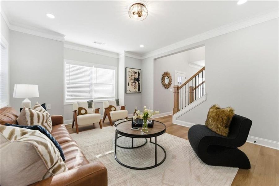 Furnished interior view inside a new home in , Atlanta (Image 11). Furnished interior view inside a new home in , Atlanta (Image 11).