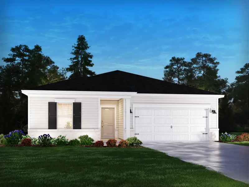 Representative exterior photo of a completed home built from the Buchanan by Meritage Homes in Creekside Point, Little River, SC (Image 2). Representative exterior photo of a completed home built from the Buchanan by Meritage Homes in Creekside Point, Little River, SC (Image 2).