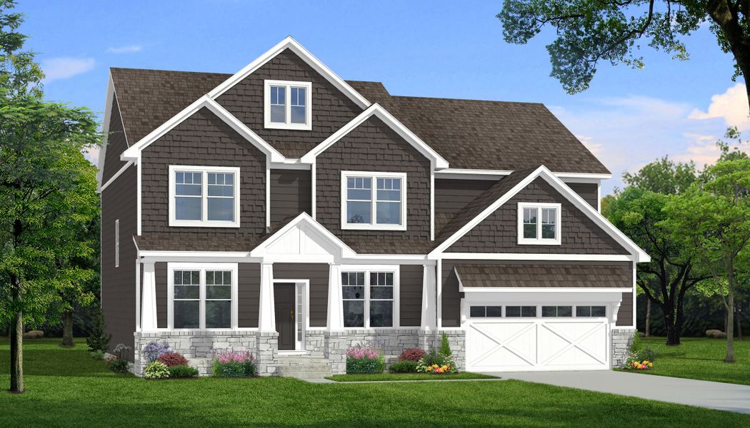 Representative exterior photo of a completed home built from the The Brittain by Norfolk Homes in Fosdick Glen of Saline, Saline, MI (Image 6).
