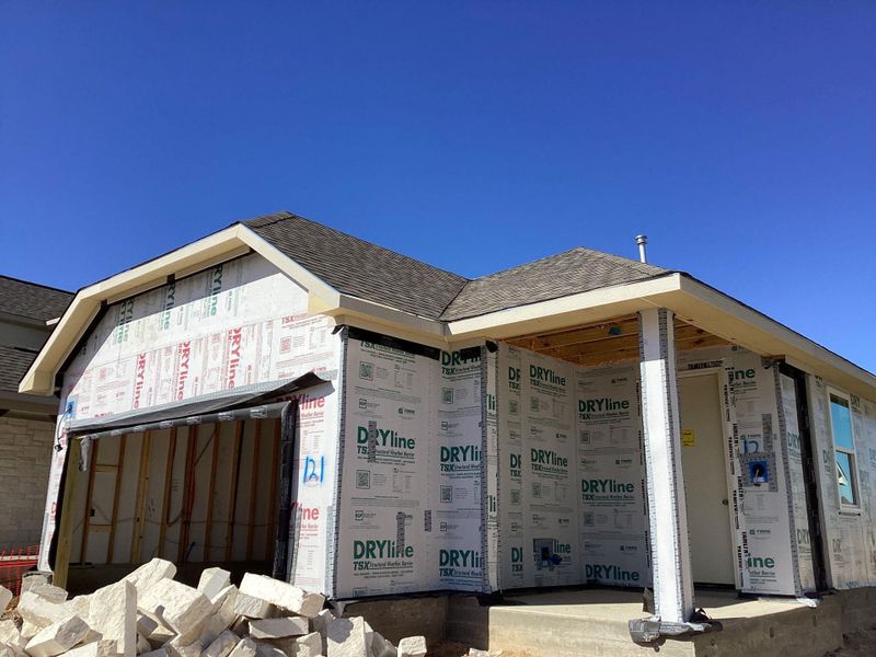 In-progress construction of a new home in The Homestead at Lariat, Liberty Hill, TX (Image 13). In-progress construction of a new home in The Homestead at Lariat, Liberty Hill, TX (Image 13).