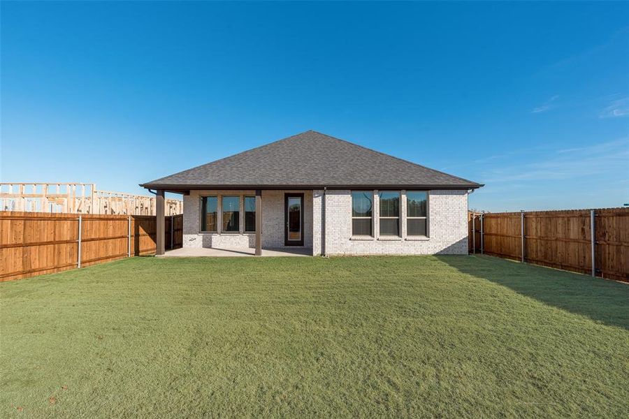 Exterior details and patio area of a home in Sutton Fields, Celina (Image 3). Exterior details and patio area of a home in Sutton Fields, Celina (Image 3).