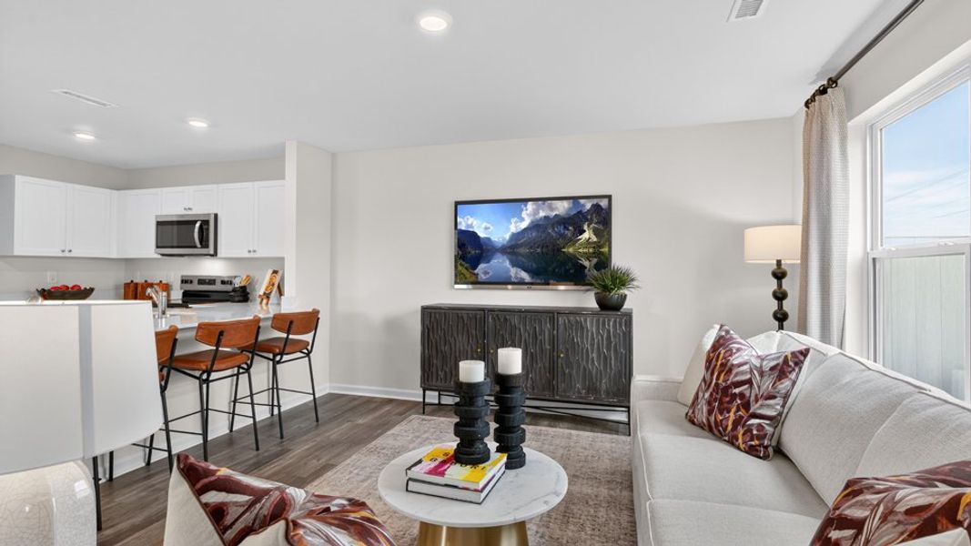 Representative furnished interior of a home built from the Pearson by D.R. Horton in Battle Crossings, Raleigh (Image 8).