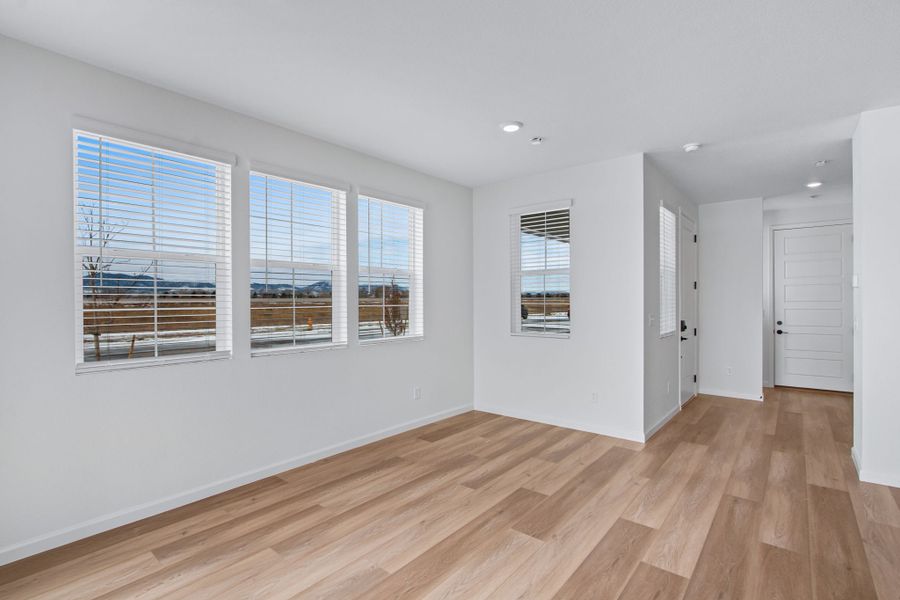 Representative unfurnished interior of a home built from the C by Tri Pointe Homes in Westside Crossing, Berthoud (Image 10). Representative unfurnished interior of a home built from the C by Tri Pointe Homes in Westside Crossing, Berthoud (Image 10).