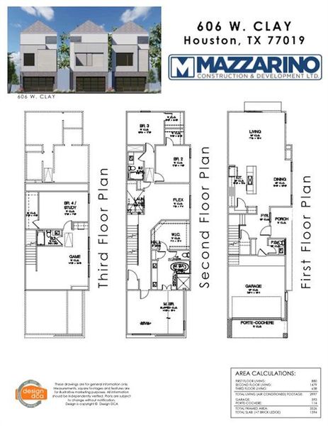 Please be aware that these plans are the property of the architect/builder designer that designed them not DUX Realty, Mazzarino Construction or 604 W CLAY LLC and are protected from reproduction and sharing under copyright law. These drawing are for general information only. Measurements, square footages and features are for illustrative marketing purposes. All information should be independently verified. Plans are subject to change without notification.