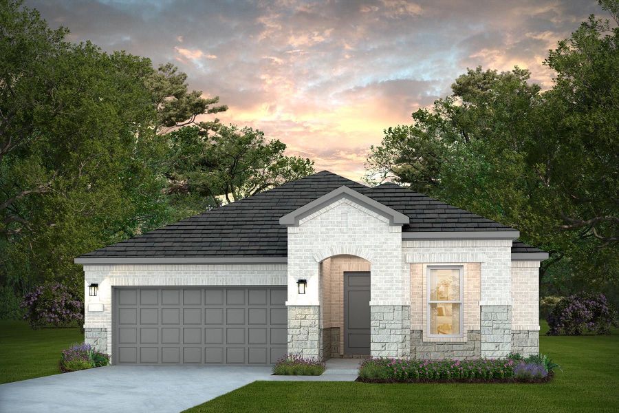 Representative exterior photo of a completed home built from the Prestige by Del Webb in Sun City Texas, Georgetown, TX (Image 32).