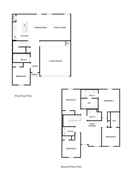 2D floor plan layout for the The Dawson by D.R. Horton in Ladera, Luling, TX (Image 3).