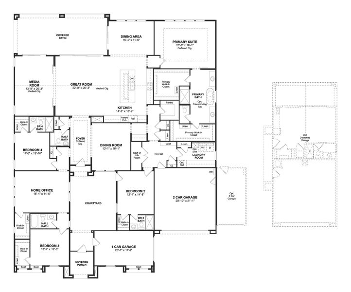 2D floor plan layout for the London by K. Hovnanian® Homes in Campanos Estates, Peoria, AZ (Image 3). 2D floor plan layout for the London by K. Hovnanian® Homes in Campanos Estates, Peoria, AZ (Image 3).