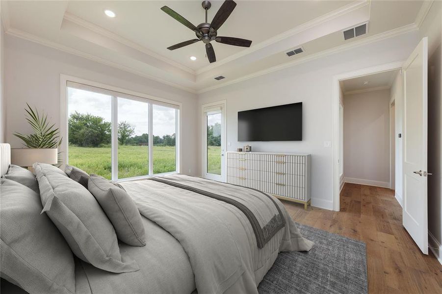 Virtual Staged Primary Bedroom Downstairs