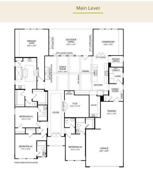 2D floor plan layout of this home in Fulshear Lakes, Fulshear, TX (Image 4).
