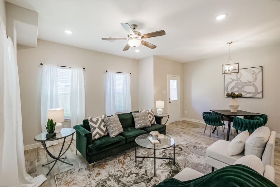 Photos are sample images from a previously built home with the same floor plan. Finishes and fixtures in the current home have been upgraded and may vary.