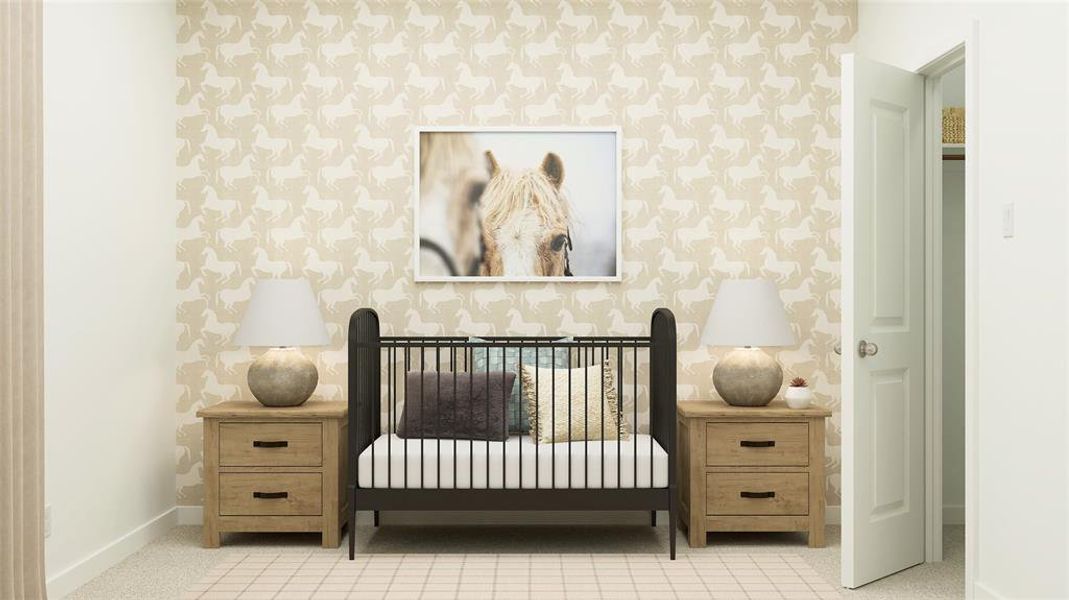 Bedroom with a nursery area