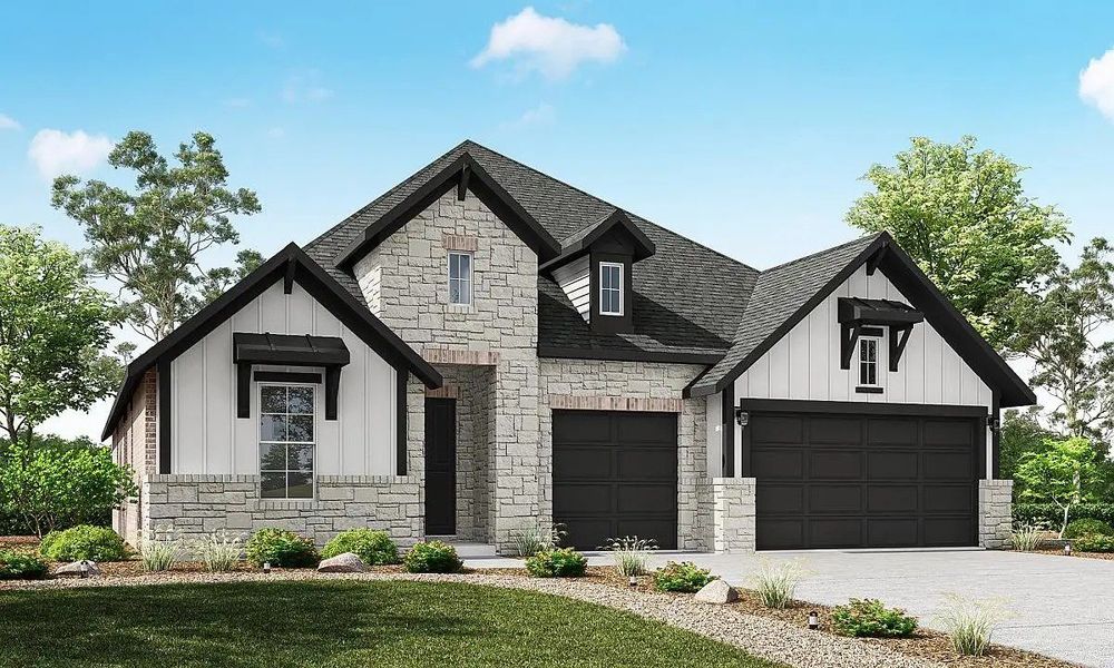 Front exterior of a new home in Chambers Creek, Willis, TX, highlighting curb appeal (Image 23). Front exterior of a new home in Chambers Creek, Willis, TX, highlighting curb appeal (Image 23).