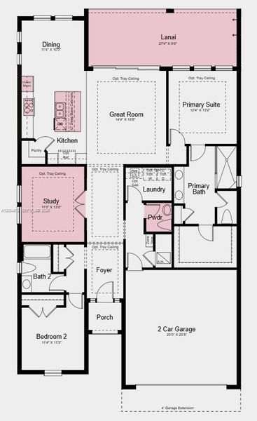 Additional Highlights Include: tray ceiling package, 4' garage extension, powder room in place of storage closet, outdoor kitchen rough-in, pool/spa prewire with gas stub-out, laundry package, refrigerator, and 8' interior doors. Additional Highlights Include: tray ceiling package, 4' garage extension, powder room in place of storage closet, outdoor kitchen rough-in, pool/spa prewire with gas stub-out, laundry package, refrigerator, and 8' interior doors.