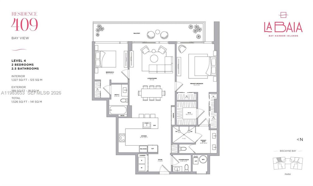 2D floor plan layout of this home in , Bay Harbor Islands, FL (Image 5).