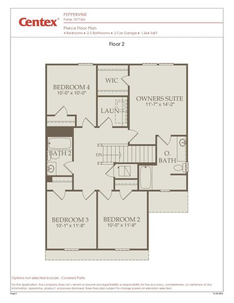 2D floor plan layout of this home in Peppervine, Porter, TX (Image 3).