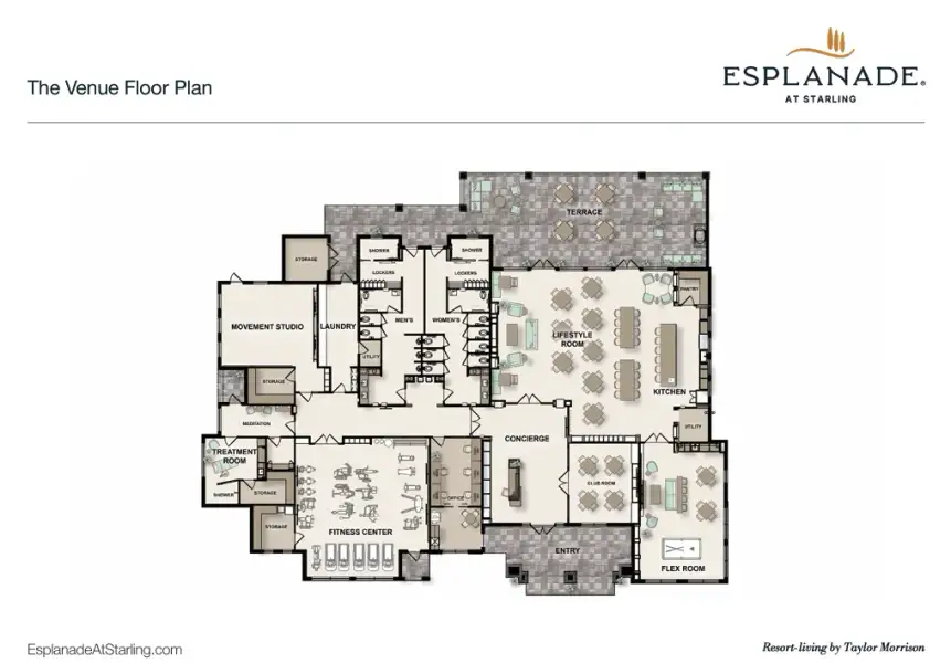 2D floor plan layout of this home in Esplanade at Starling, Punta Gorda, FL (Image 4).
