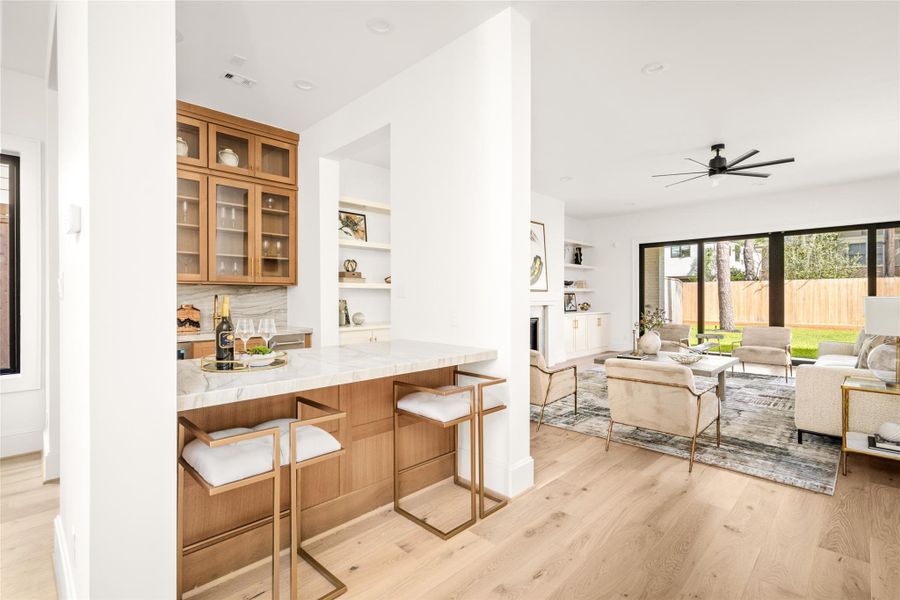 Wet Bar between Dining and Living Room