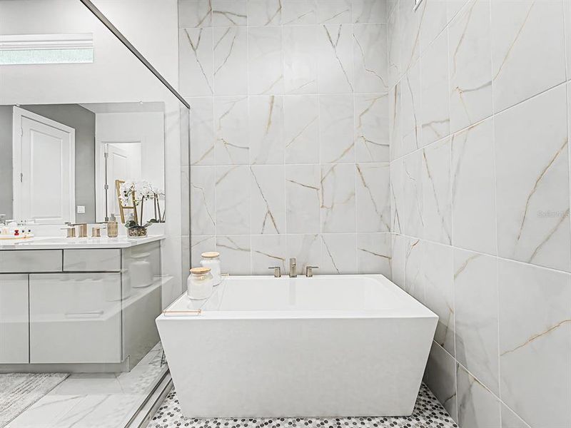 Furnished interior view inside a new home in , San Antonio (Image 46).