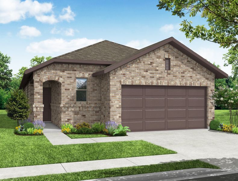 Representative exterior photo of a completed home built from the Mesquite by Impression Homes in Creekside Ranch, Blue Ridge, TX (Image 2). Representative exterior photo of a completed home built from the Mesquite by Impression Homes in Creekside Ranch, Blue Ridge, TX (Image 2).
