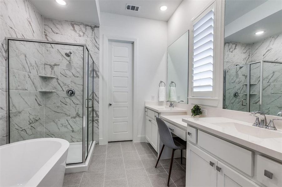 Upstairs bathroom, located just outside bedroom.