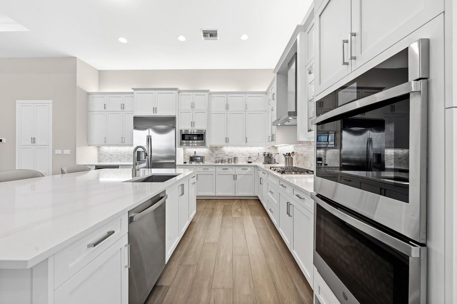 White Wood Stacked Cabinetry