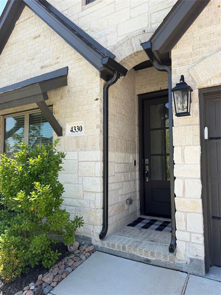 Stylish White Brick and Stone with Brick Porch Stylish White Brick and Stone with Brick Porch