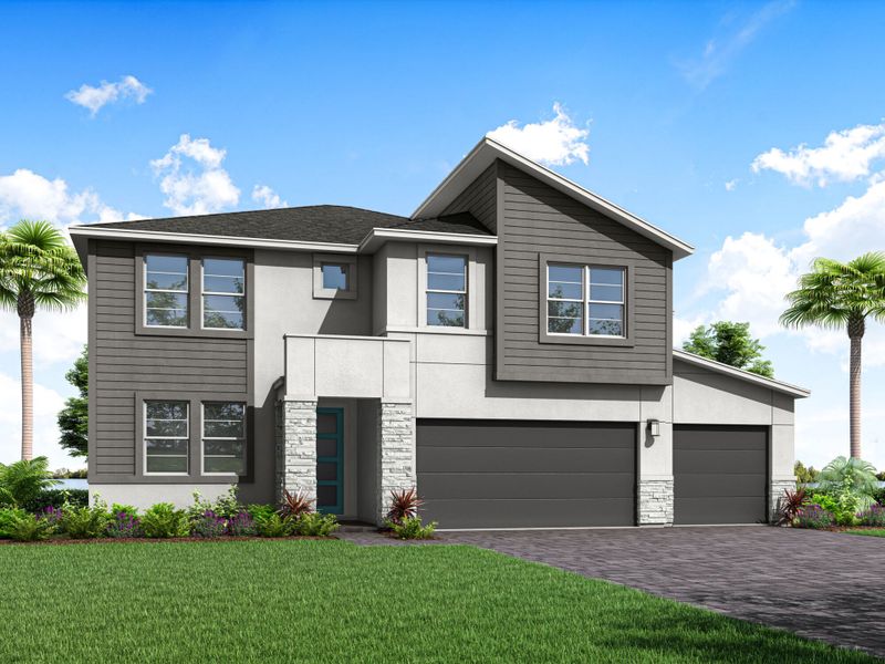 Representative exterior photo of a completed home built from the Mount Rainier by Mattamy Homes in Tradition, Port St. Lucie, FL (Image 2).
