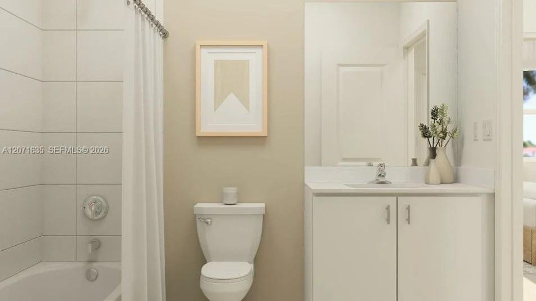 Furnished interior view inside a new home in Del Mar, Miami (Image 10).
