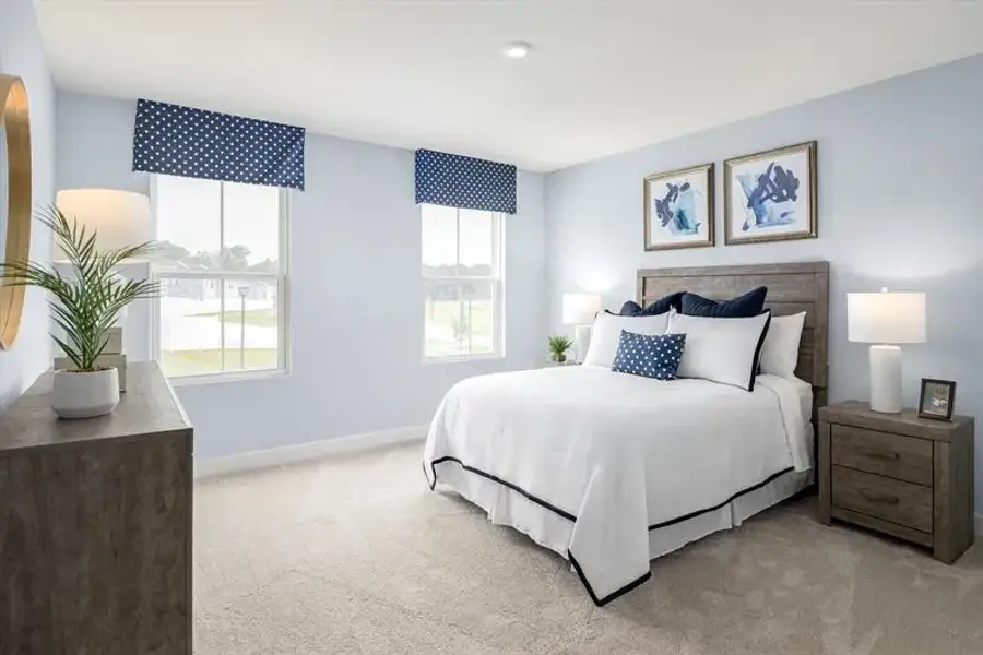 Representative furnished interior of a home built from the Nassau Cove - 3253 Edgehill Drive by Ryan Homes in Lakes at Riverbend, Navassa (Image 16).