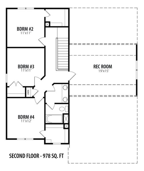 2D floor plan layout for the Els by RiverWILD Homes in Riverwood Ranch, Clayton, NC (Image 6).