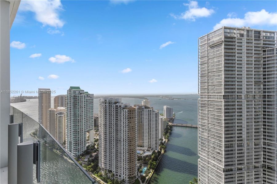 Exterior details and patio area of a home in Aston Martin Residences, Miami (Image 22).