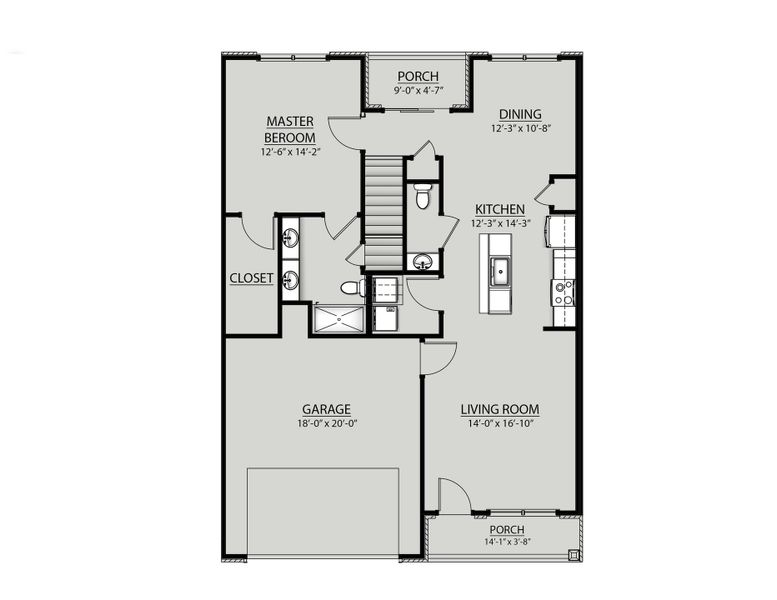 2D floor plan layout for the Nash by DSLD Homes in Saddlebrook, Murfreesboro, TN (Image 2).