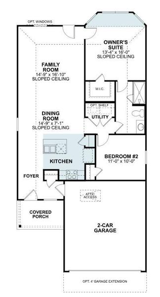 2D floor plan layout of this home in Magnolia Ridge, Magnolia, TX (Image 4).